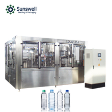 Línea de producción automática de equipos de máquina llenadora y taponadora de botellas de PET de agua 3 en 1