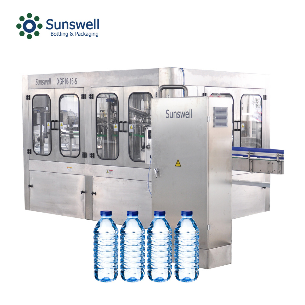 Línea de producción de agua mineral completamente automática, máquina llenadora de embotellado de agua